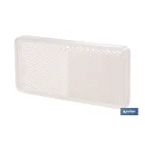 CATADIÓPTRICO RECTANGULAR BLANCO 94 X 44 MM CON ADHESIVO