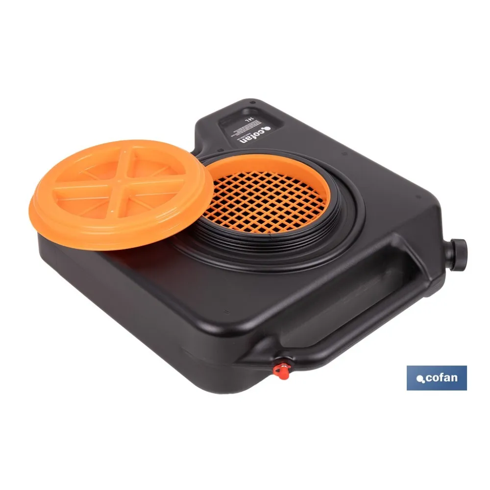 RECOGEDOR DE ACEITE USADO CON TAPA Y FILTRO 14 L