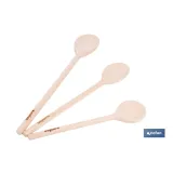 SET DE 3 CUCHARAS REDONDAS DE MADERA 20 CM, 25 CM, 30 CM