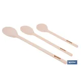 SET DE 3 CUCHARAS REDONDAS DE MADERA 20 CM, 25 CM, 30 CM