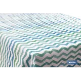 ROLLO MANTEL ANTIMANCHAS 1,40 x 25m 50% ALG/50% PVC.RAYADO