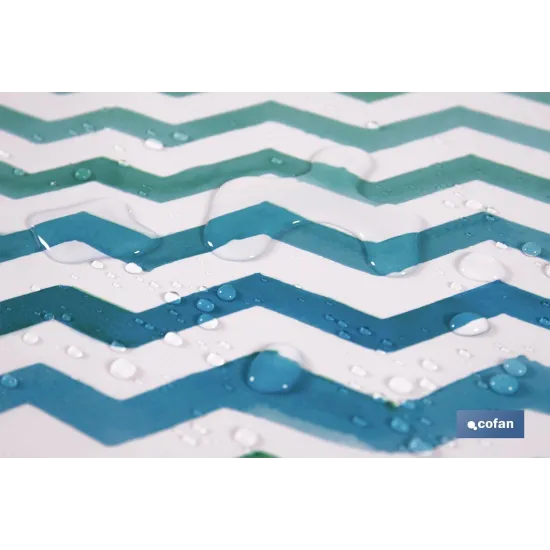 ROLLO MANTEL ANTIMANCHAS 1,40 x 25m 50% ALG/50% PVC.RAYADO