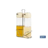 SET DE ACEITERA Y VINAGRERA  GAMA LAUREL COLOR BEIGE