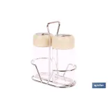 SET DE SALERO Y PIMENTERO GAMA LAUREL COLOR BEIGE