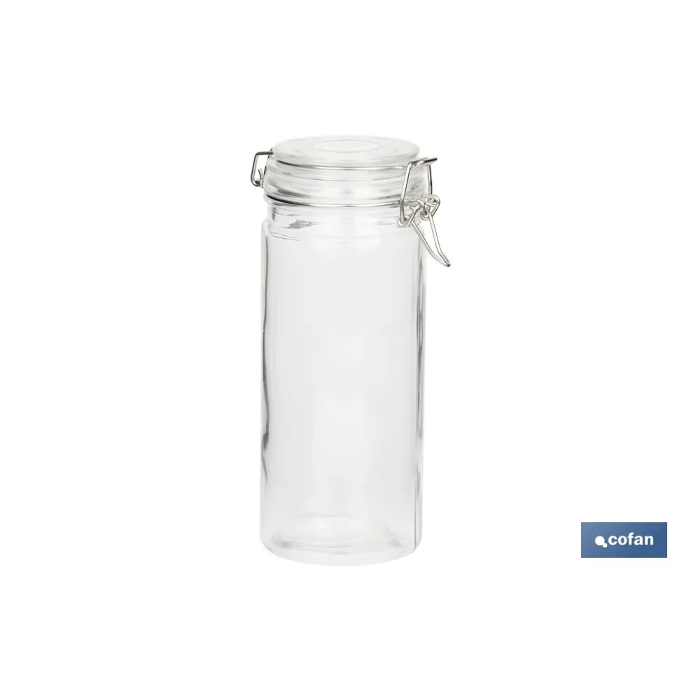 SET 4  FRASCOS CRISTAL+ CLIP ACERO 2100ML,1500ML,1150ML,750ML