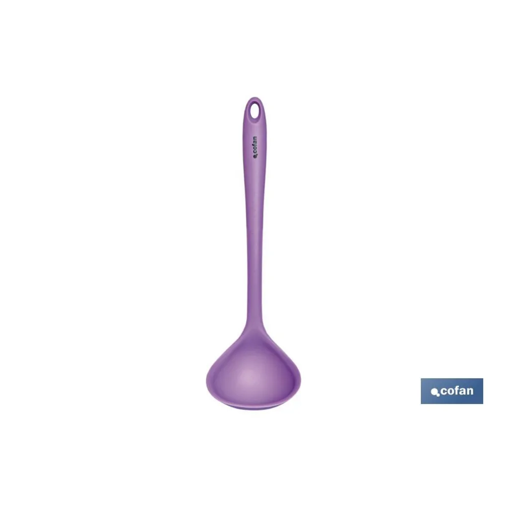 CAZO SOPA SILICONA MODELO VERGINI MORADA 28 X 8.5 CM