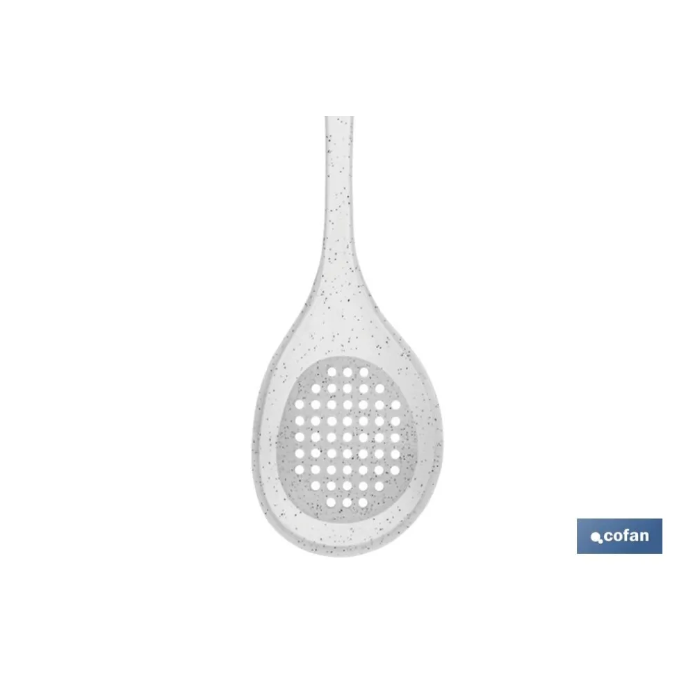 CUCHARA DE AGUJEROS DE SILICONA BLANCA MODELO BACH 34 CM