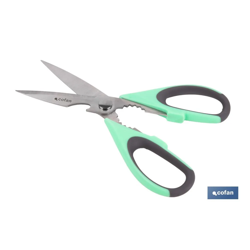 TIJERAS VERDES DE ACERO INOX. MODELO SENA 22 CM