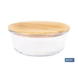 SET DE 2 RECIPIENTES DE BOROSILICATO CON TAPA DE BAMBÚ MODELO PANDA 620 ML - 950 ML