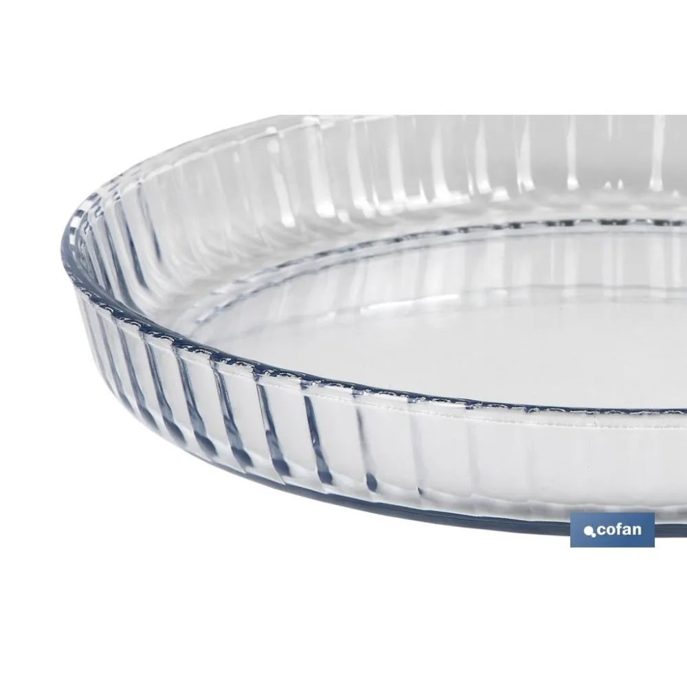 FUENTE REDONDA DE VIDRIO BOROSILICATO MODELO BARITINA 1600 ML