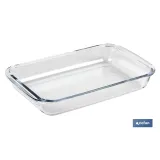 SET DE 3 FUENTES RECTANGULARES DE VIDRIO BOROSILICATO MODELO BARITINA 1600ML-2200ML-3000ML
