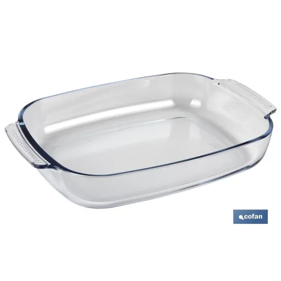 SET DE 2 FUENTES OVALADAS ANCHAS DE VIDRIO BOROSILICATO MODELO BARITINA 2700 ML - 3800 ML