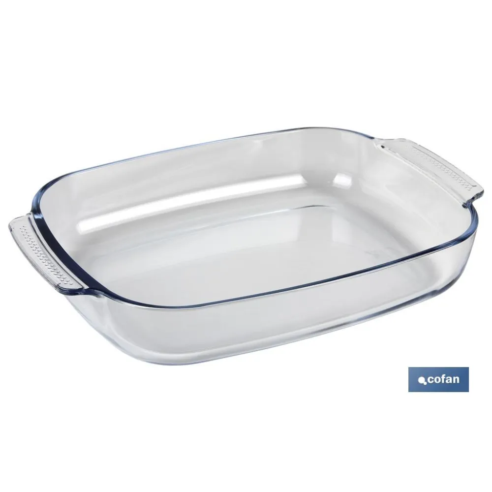 SET DE 2 FUENTES OVALADAS ANCHAS DE VIDRIO BOROSILICATO MODELO BARITINA 2700 ML - 3800 ML