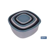 SET DE 7  FIAMBRERAS CUADRADAS 220/350/600/1200/2000/2700/3600 ML