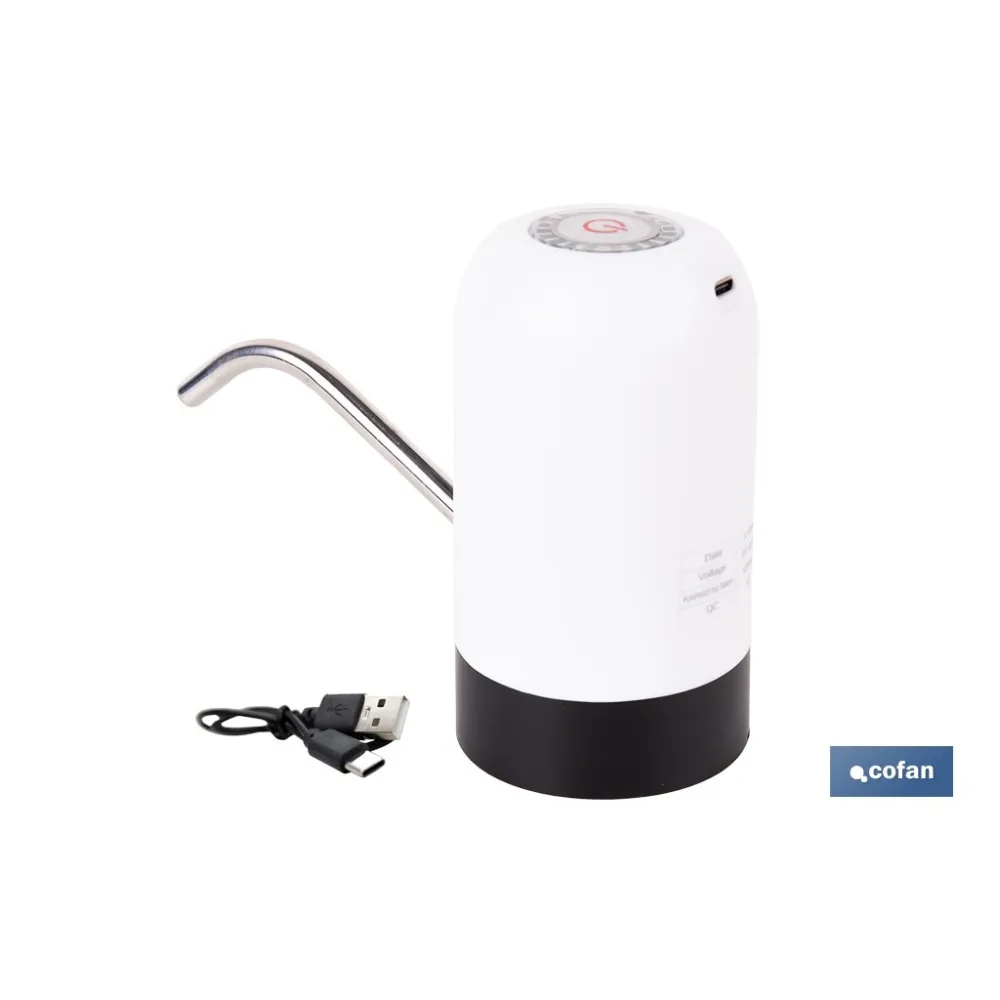 DISPENSADOR DE AGUA PARA GARRAFAS RECARGABLE USB 6.9 X12.3 CM