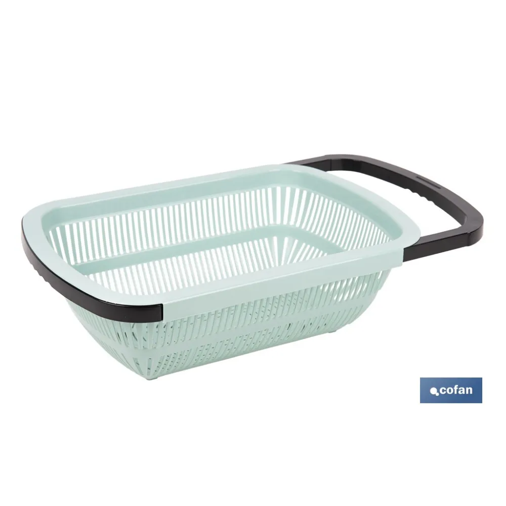 ESCURRIDOR RECTANGULAR EXTENSIBLE VERDE 50,5 X 24,5 X 11,5 CM