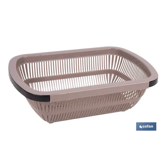ESCURRIDOR RECTANGULAR EXTENSIBLE MARRÓN 50,5 X 24,5 X 11,5 CM