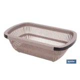 ESCURRIDOR RECTANGULAR EXTENSIBLE MARRÓN 50,5 X 24,5 X 11,5 CM