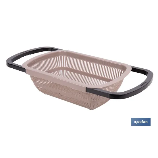ESCURRIDOR RECTANGULAR EXTENSIBLE MARRÓN 50,5 X 24,5 X 11,5 CM