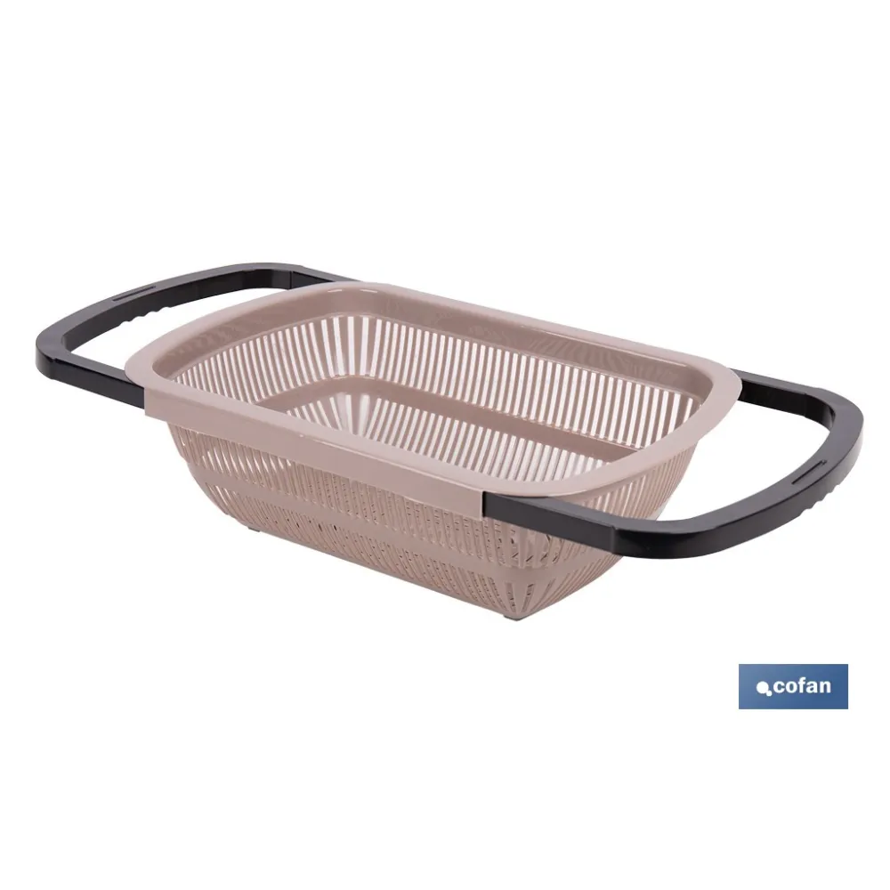 ESCURRIDOR RECTANGULAR EXTENSIBLE MARRÓN 50,5 X 24,5 X 11,5 CM