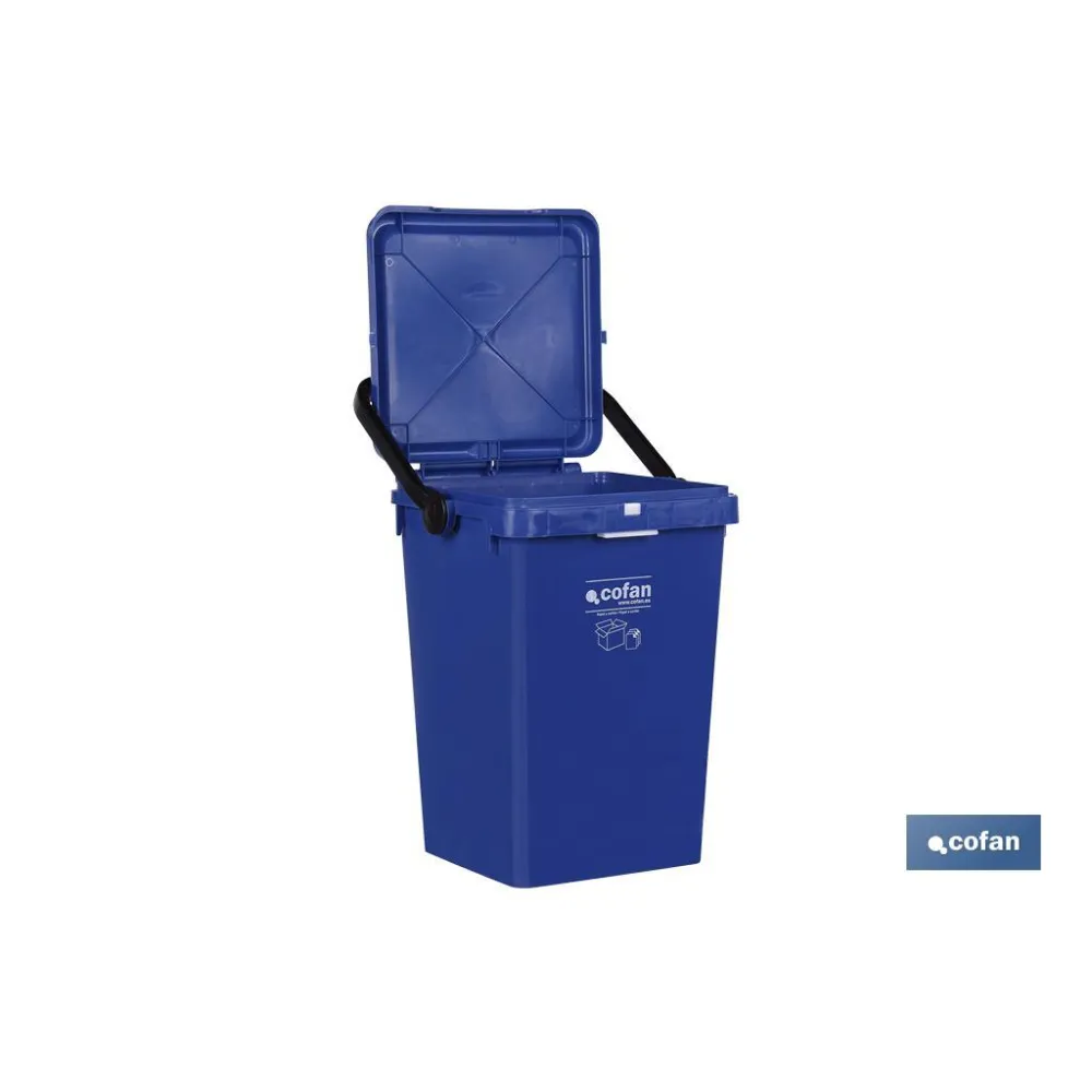 CONTENEDOR AZUL PARA PAPEL-CARTON 25L.