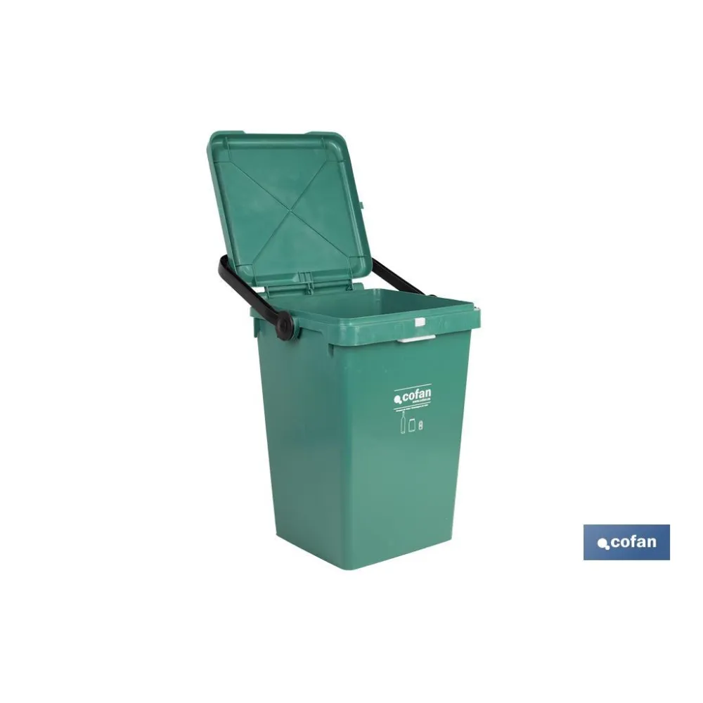 CONTENEDOR VERDE PARA VIDRIO  25L.