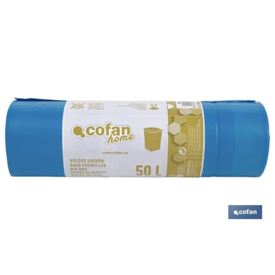 BOLSA DE BASURA  AUTOCIERRE PERFUMADA  70 x70 CM G.120 COLOR AZUL10 UDS 50l