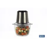 PICADORA ELECTRICA ACERO INOX VASO DE  VIDRIO 1,2 L 400W