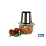 PICADORA ELECTRICA ACERO INOX VASO DE  VIDRIO 1,2 L 400W