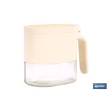 AZUCARERO/SALERO DE VIDRIO CON TAPA Y CUCHARILLA