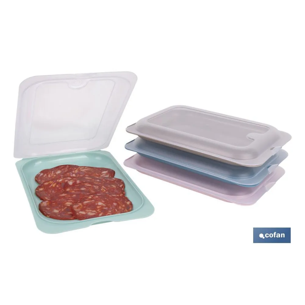 PACK DE 4 PORTAEMBUTIDOS APILABLES CREMA, AZUL, VERDE, NUDE 25 X 17 X 3 CM