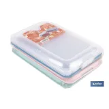 PACK DE 4 PORTAEMBUTIDOS APILABLES CREMA, AZUL, VERDE, NUDE 25 X 17 X 3 CM