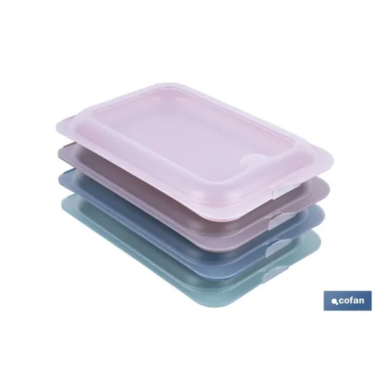 PACK DE 4 PORTAEMBUTIDOS APILABLES CREMA, AZUL, VERDE, NUDE 25 X 17 X 3 CM