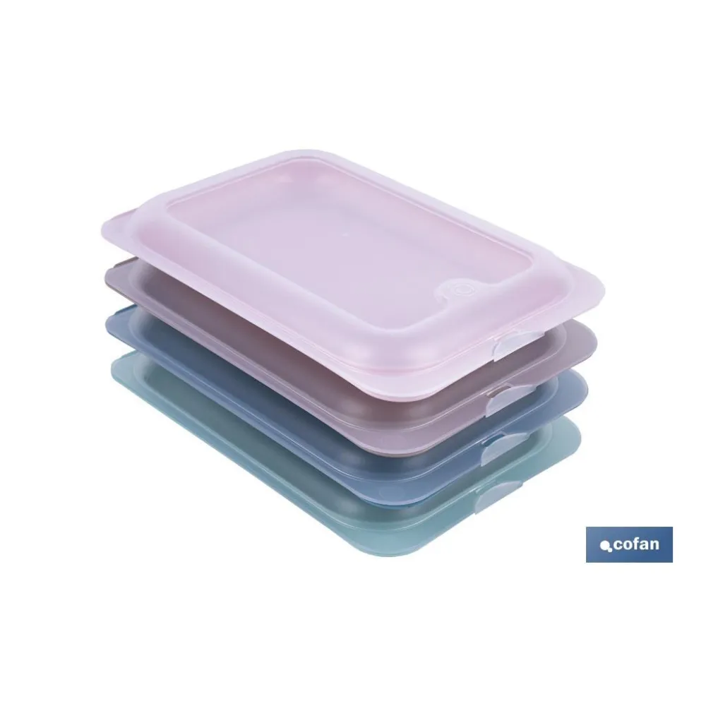 PACK DE 4 PORTAEMBUTIDOS APILABLES CREMA, AZUL, VERDE, NUDE 25 X 17 X 3 CM