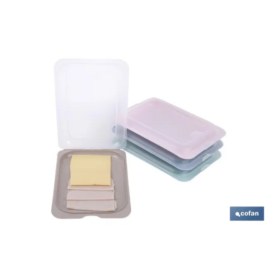 PACK DE 4 PORTAEMBUTIDOS APILABLES CREMA, AZUL, VERDE, NUDE 25 X 17 X 3 CM