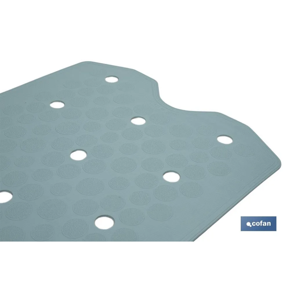 ALFOMBRA ANTIDESLIZANTE CON VENTOSAS BAÑERA/DUCHA AZUL CLARO 36 X 72 cm