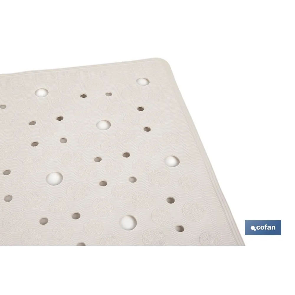 ALFOMBRA ANTIDESLIZANTE CON VENTOSAS  BAÑERA/DUCHA BLANCO 53 X 53 cm