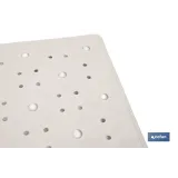 ALFOMBRA ANTIDESLIZANTE CON VENTOSAS  BAÑERA/DUCHA BLANCO 53 X 53 cm