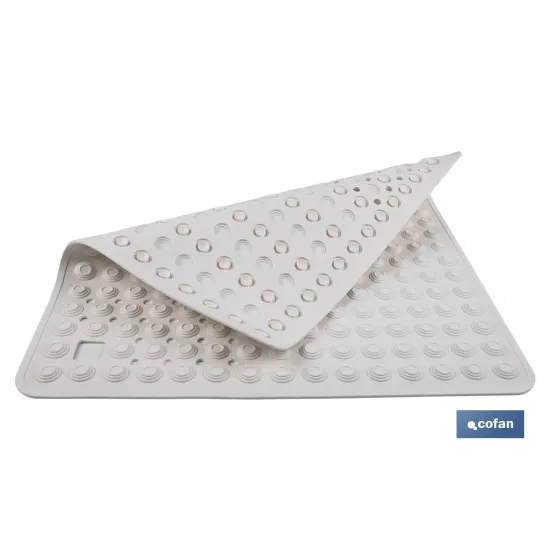 ALFOMBRA PLUS ANTIDESLIZANTE CON VENTOSAS BAÑERA/ DUCHA BLANCO 60 X 60 cm