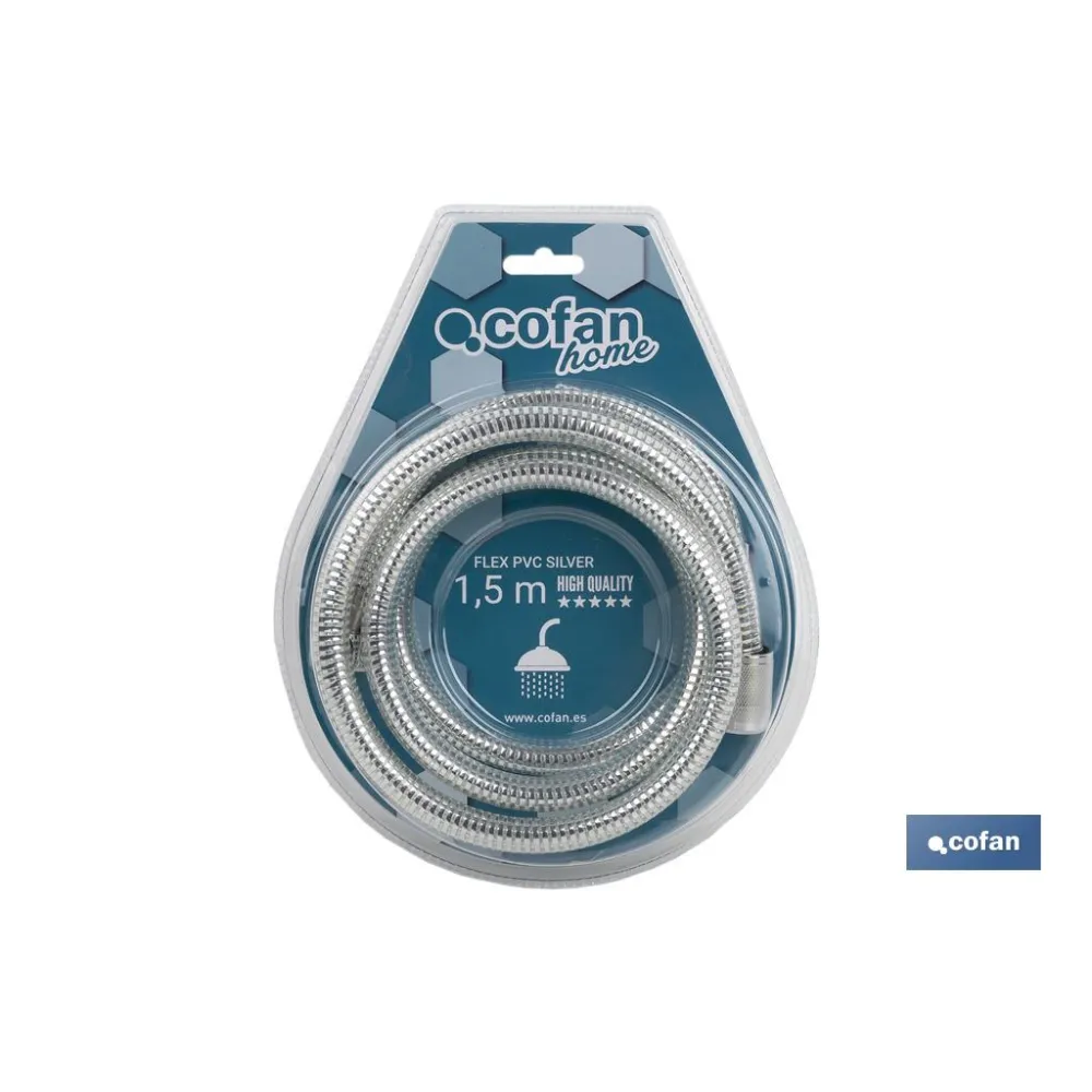 FLEXO DUCHA PVC PLATA/LATÓN 1,5M