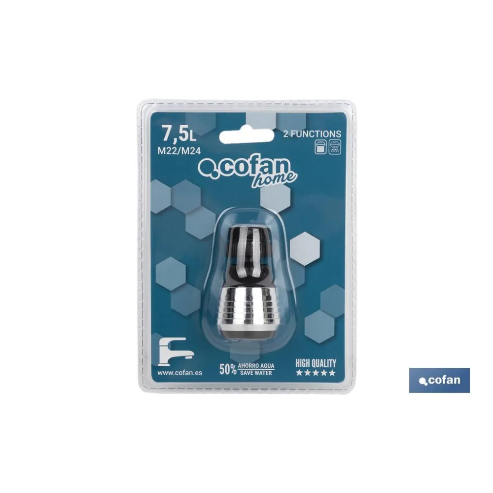 GRIFO BORBOTEADOR 2 FUNC.CON FILTRO AIREADOR AHORRO AGUA Ø38mm