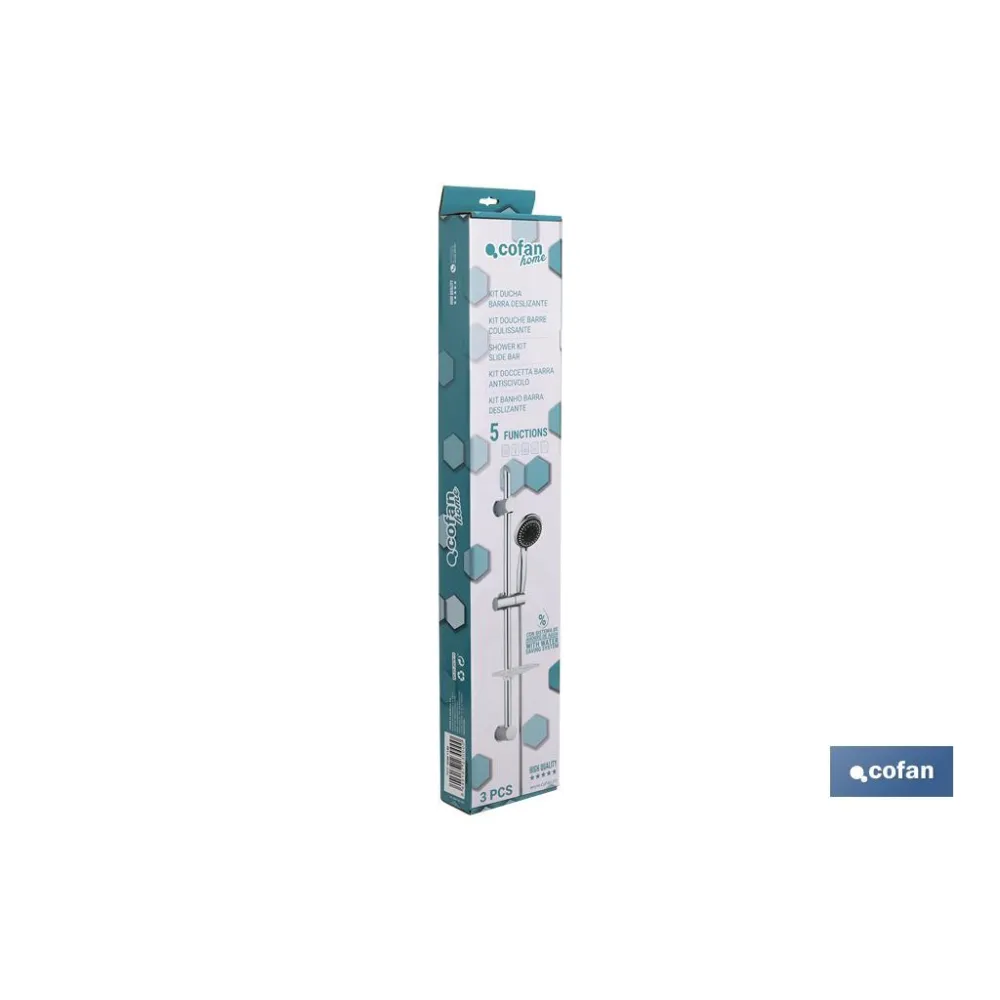 KIT DUCHA BARRA DESLIZANTE 3 PCS 5 FUNCIONES