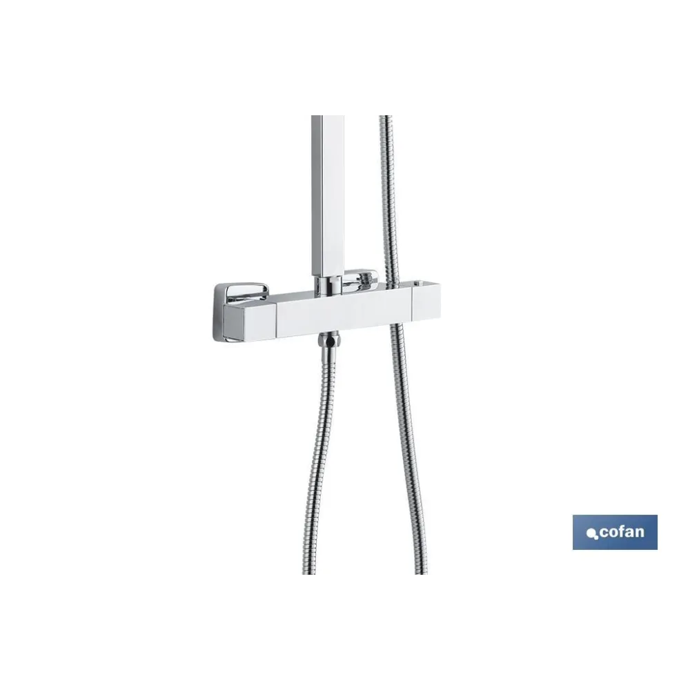 COLUMNA DE DUCHA TERMOSTATICA DISEÑO CUADRADO 90-1.40 CM