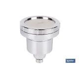 ROCIADOR DE DUCHA CON 15 FILTROS COLOR INOX. 11,5 X 13,5 CM