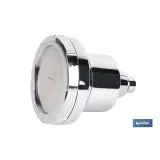 ROCIADOR DE DUCHA CON 15 FILTROS COLOR INOX. 11,5 X 13,5 CM