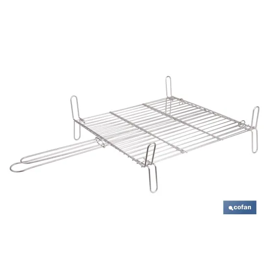 PARRILLA DOBLE INOX 500 X 500MM