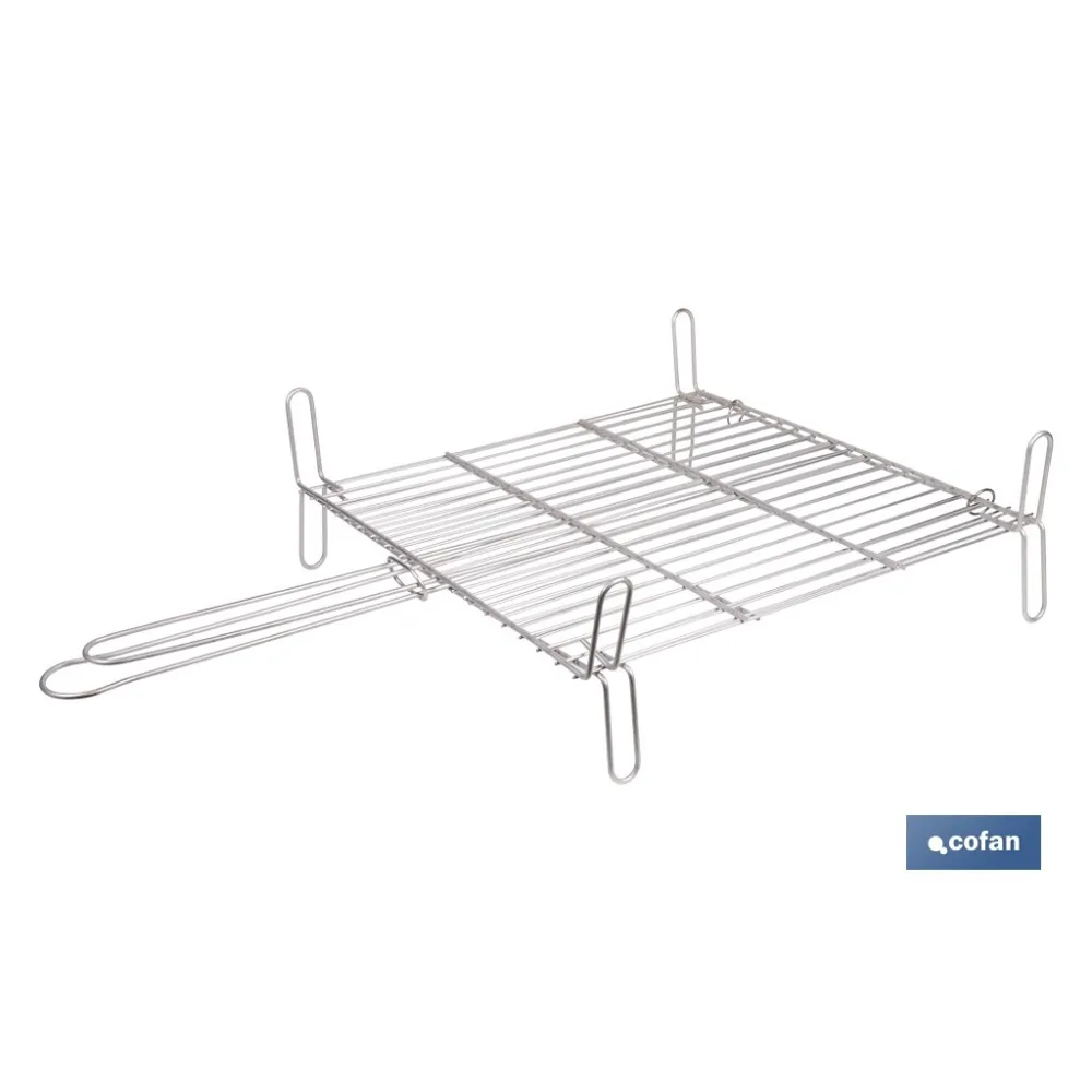 PARRILLA DOBLE INOX 500 X 500MM
