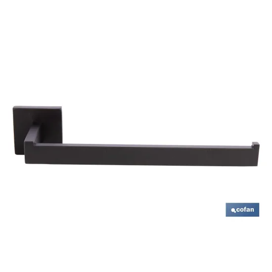 TOALLERO NEGRO MATE DE ACERO CON DISEÑO CUADRADO GAMA FAIAL 27 X 8 X 5,5 CM