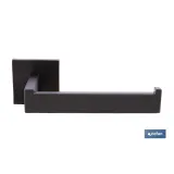 PORTARROLLOS/TOALLERO NEGRO MATE DE ACERO CON DISEÑO CUADRADO GAMA FAIAL 16 X 8 X 5,5 CM