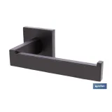 PORTARROLLOS/TOALLERO NEGRO MATE DE ACERO CON DISEÑO CUADRADO GAMA FAIAL 16 X 8 X 5,5 CM